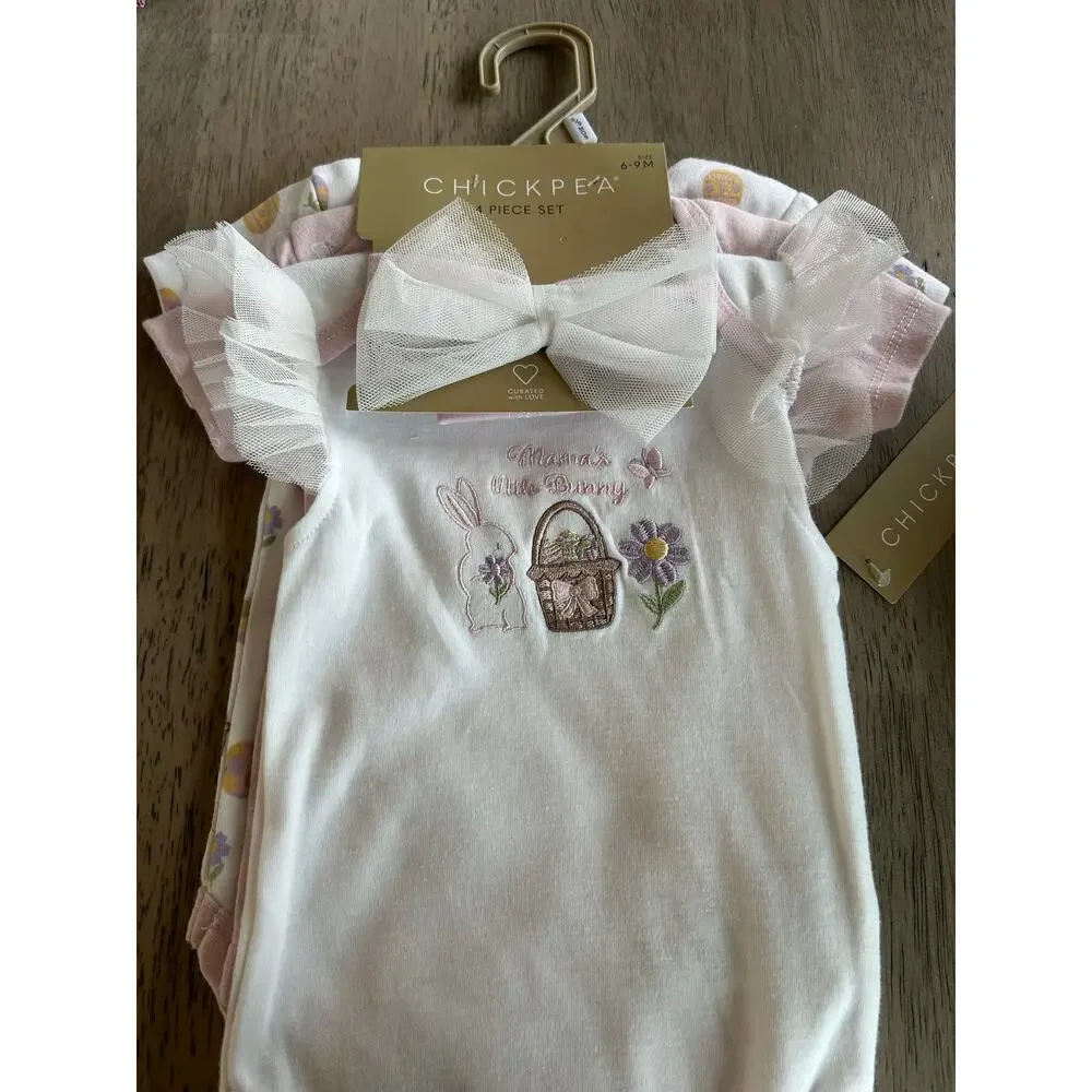 Chickpea Mama's Little Bunny Set of 3 Onesies - 6/9